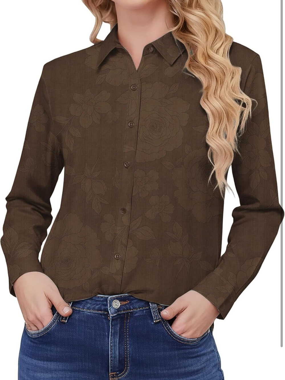 Button Down Shirts  Long Sleeve Stretch Business Office M    1739/bb10-3 - Picture 2 of 4